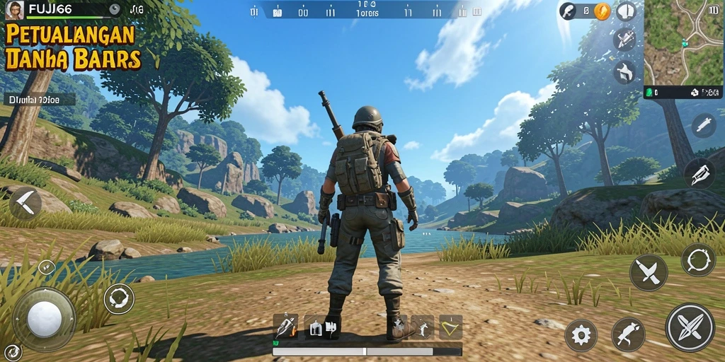 Screenshot gameplay FUJI66 menampilkan eksplorasi dunia terbuka yang menakjubkan.
